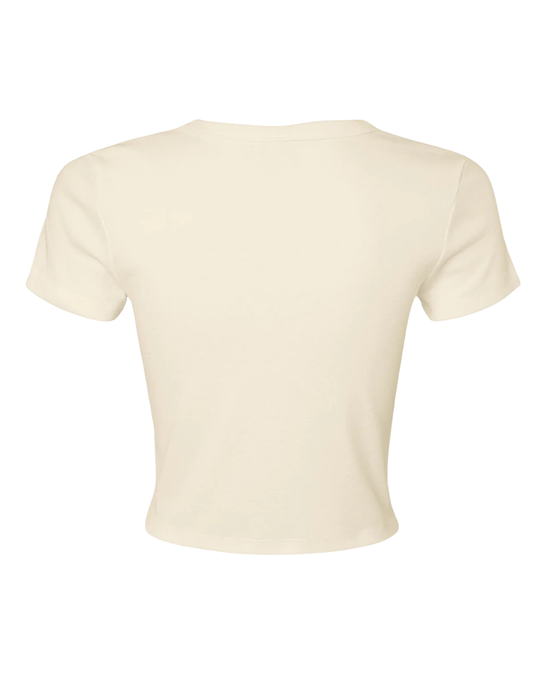 back of off-white crop top on a white background