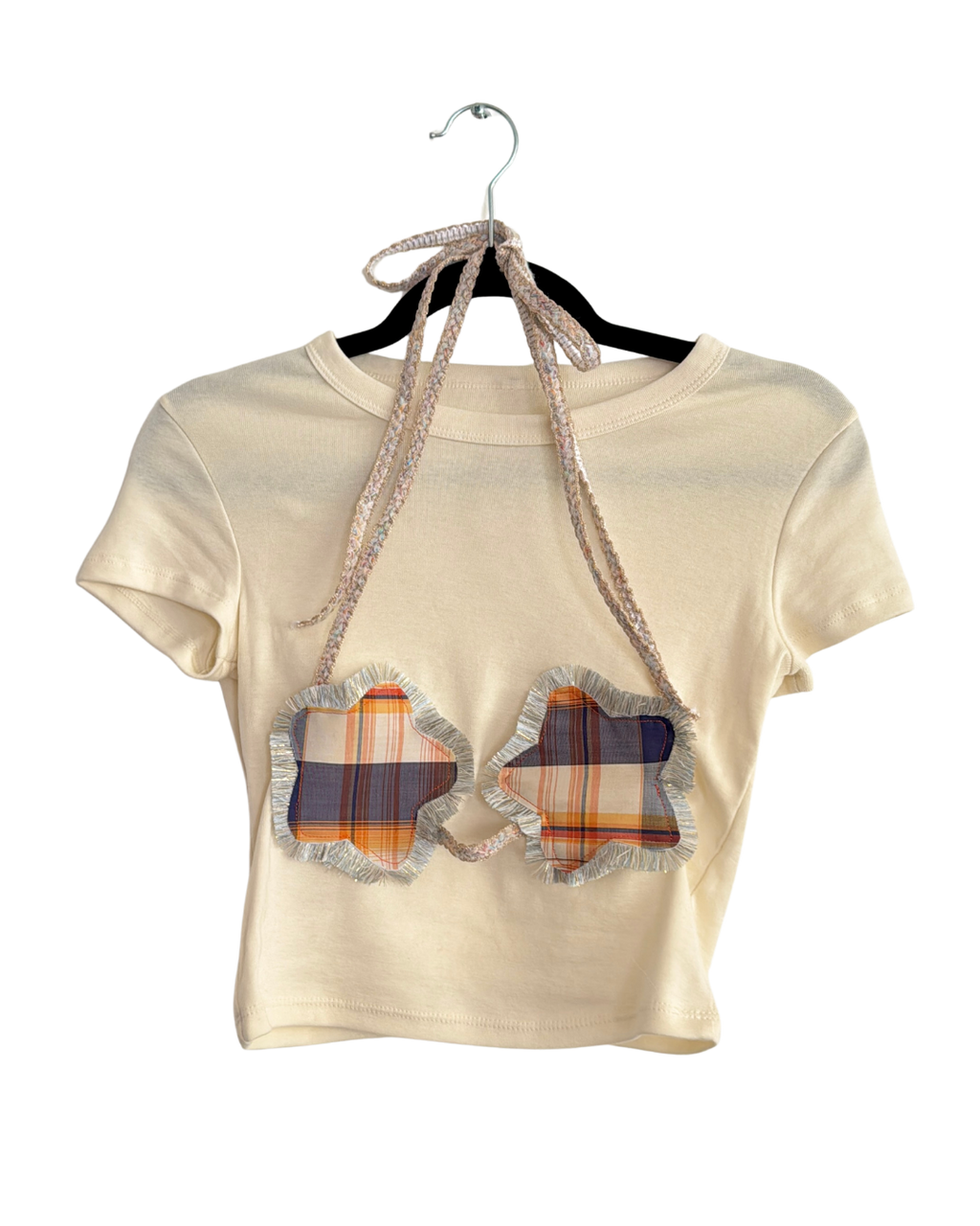 The Starkini Upcycled Star Bikini Baby Tee | Harvest Plaid [MADE TO ORDER]
