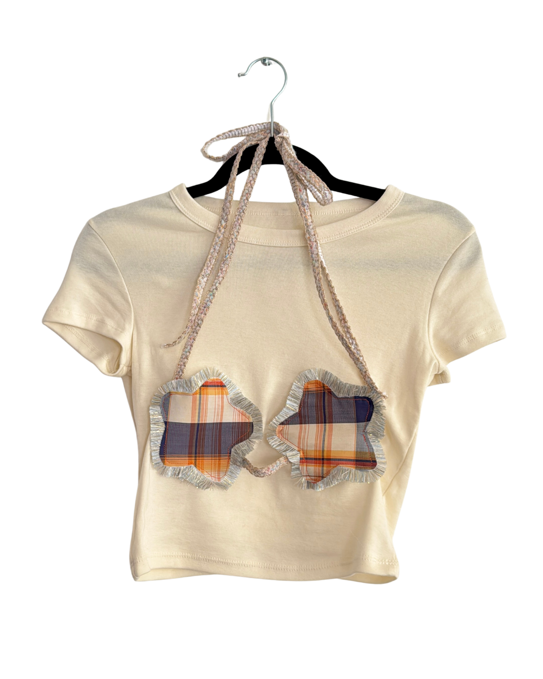 The Starkini Upcycled Star Bikini Baby Tee | Harvest Plaid [MADE TO ORDER]