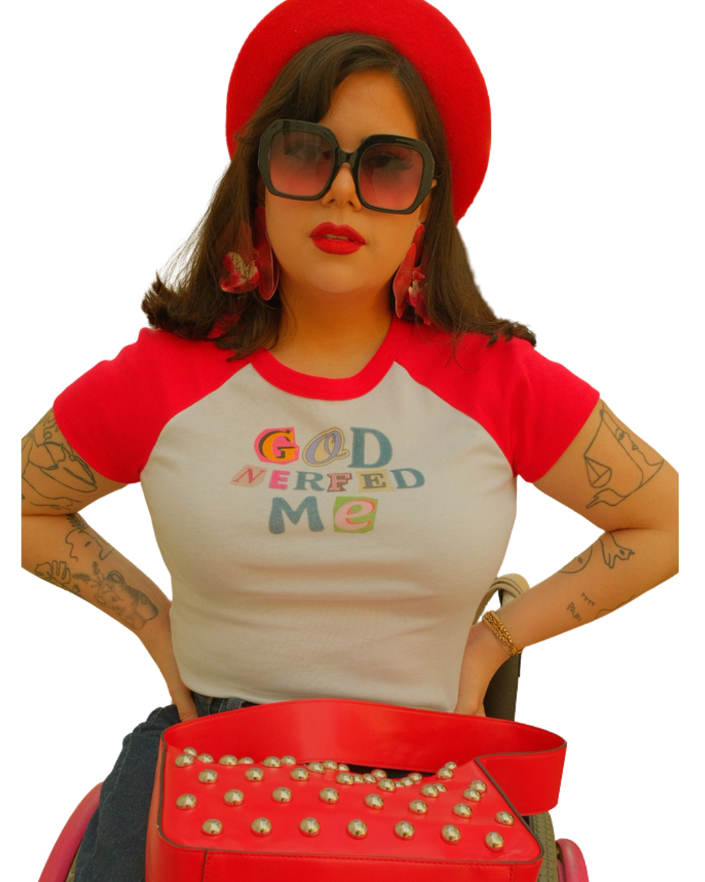 God Nerfed Me Raglan Baby Tee (Crop Top)