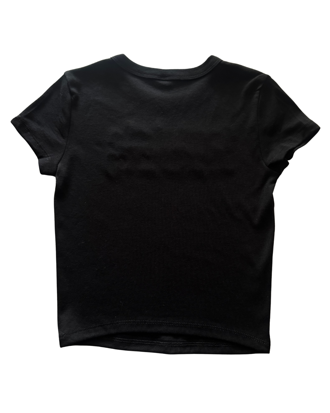 back of black shirt.